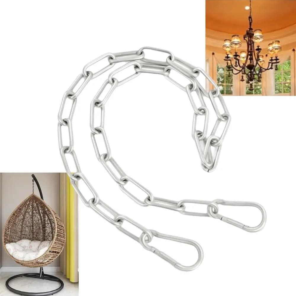 30 Inch Stainless Steel Boxing Bag Chain with 2 Mosquitoes Sand Bag Chain Hammock Chair with Hammock Mesh for Heavy Duty Silver