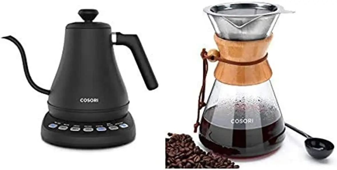 Electric kettle with 5 Settings, Cover and Stainless Steel Interior Base, 0.8L Coffee Maker for Pour Over