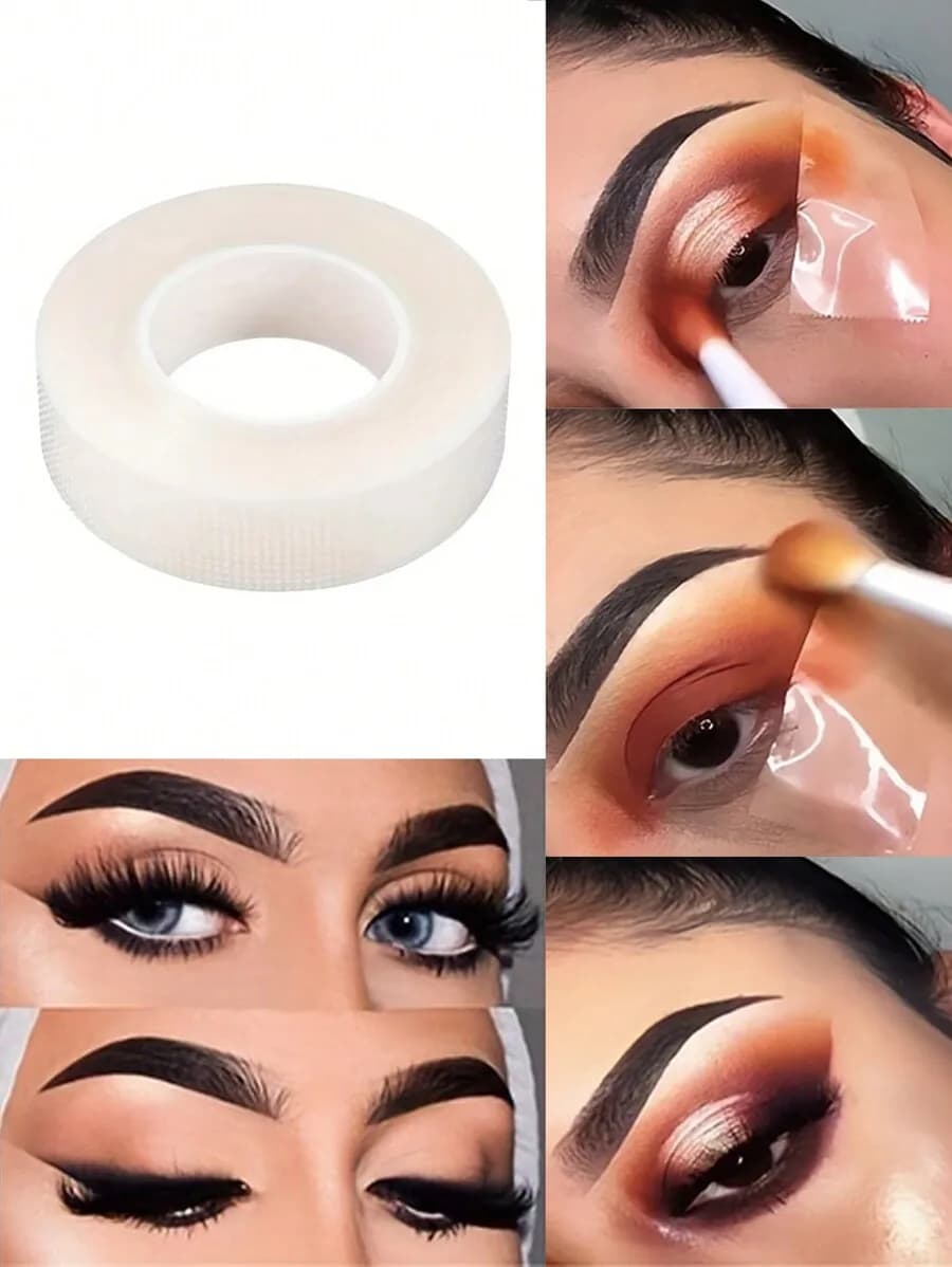 1 Rotolo di Nastro per Ombretto, Nastro Naturale per Eyeliner, Strumento Ausiliario per il Trucco Occhi, Patch per Fissaggio Trucco Occhi, Trucco, Economico, Decorazione per la Stanza
