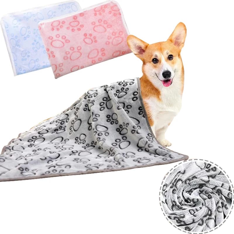 Coperta per tappetino per cani Coperta morbida e soffice per animali domestici Coperta per dormire con motivo a zampe carine Tappetino da viaggio per animali domestici Coperte calde e confortevoli per cani gatti