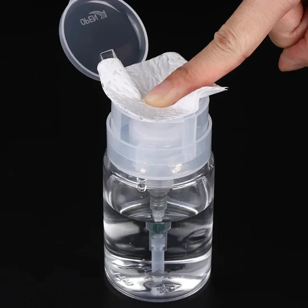 Flacone Vuoto Ricaricabile da 100ml con Pompa a Pressione, Contenitore Trasparente per Liquidi, Accessorio per Strumenti di Manicure e Trucco