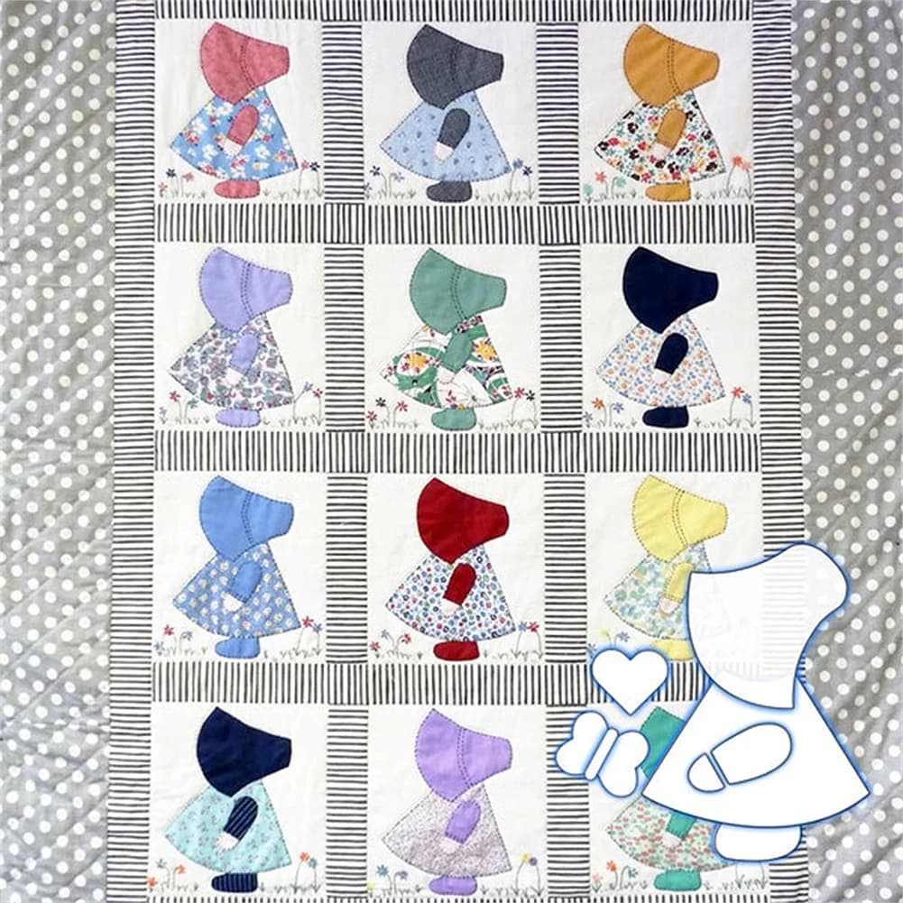 Sunbonnet Sue/Overall Bill Template Fun Art DIY Template Craft Quilting Strumenti per cucire per accessori da cucito per principianti