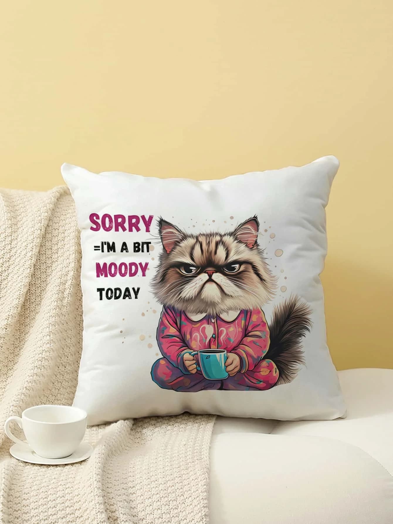 Fodera per cuscino con stampa gatto, per divano, camera da letto, soggiorno, letto, sedia da ufficio, decorazione per la casa