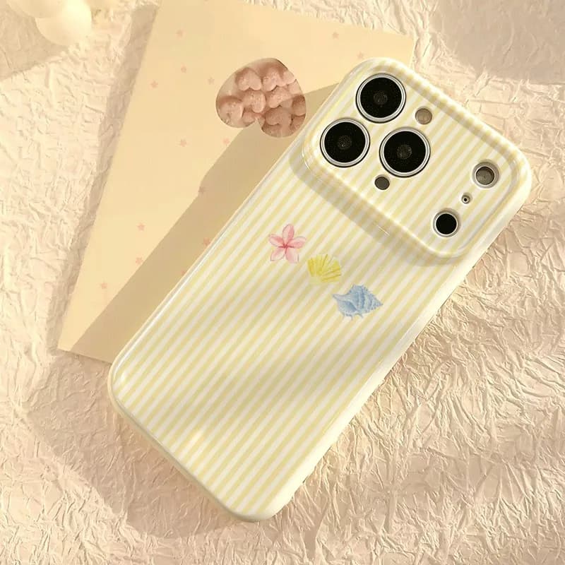 Aesthetic Beach Ocean Wave Seashell Starfish Conch Phone Case For iPhone 17 15 16 14 Pro Max 13 12 Pro Max Protector Lens Cover