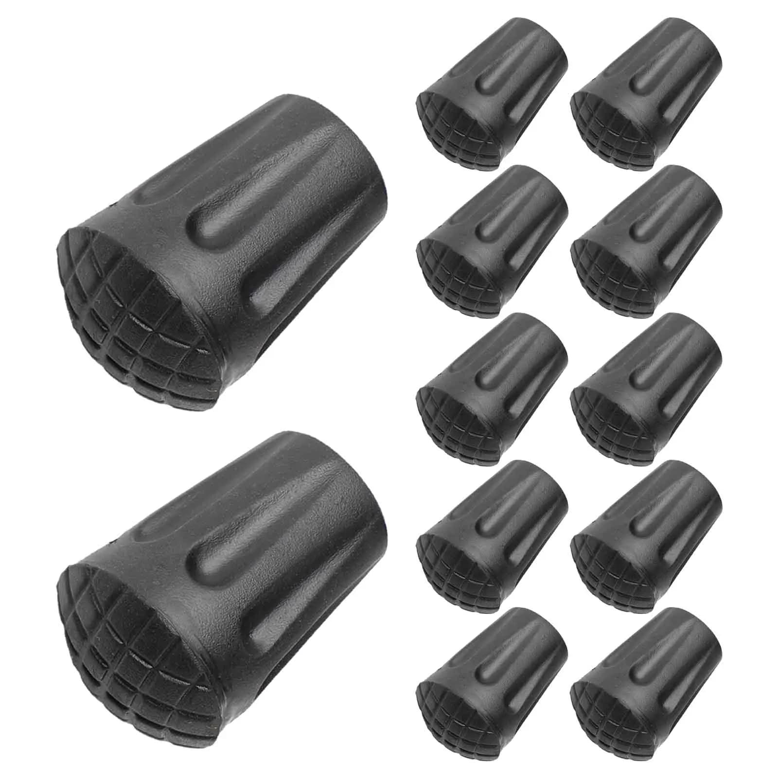 High Quality Hot Sale Brand New High Performance Trekking Pole Tip Reinforced Rubber Tip 12pcs Easy To Install