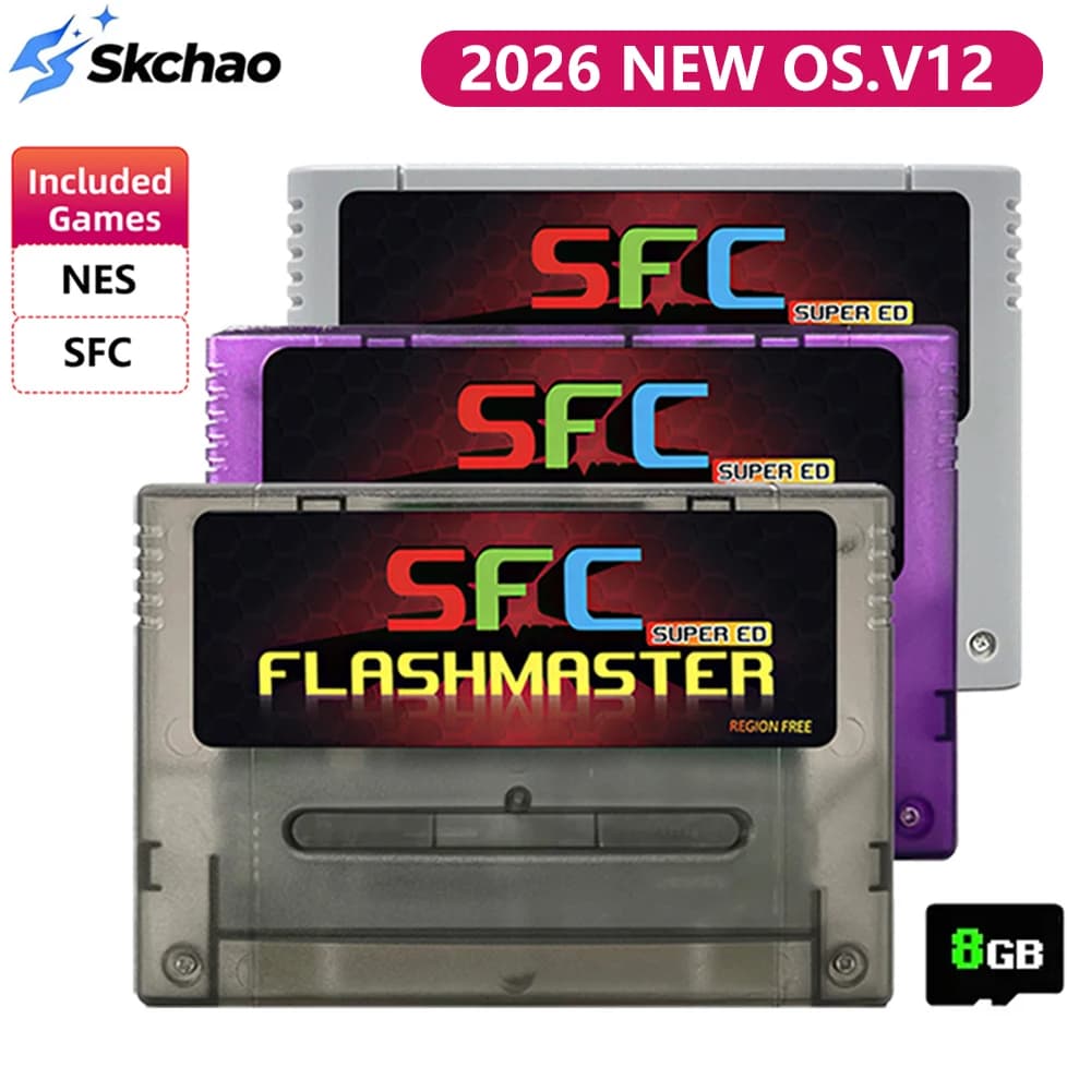 SFC Flash Card 3000 in 1 For Super Famicom Video Console With 8GB TF Card For SNES SFC Game Cartridge Game Accessories