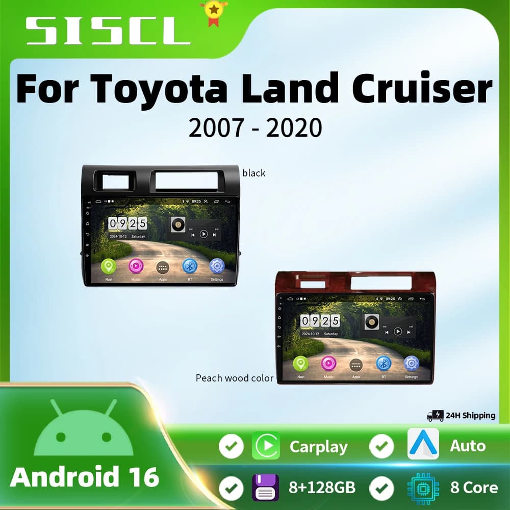 Autoradio Android 16 per Toyota Pickup Land Cruiser LC Serie 70 79 2007-2020, Lettore Multimediale con Carplay Wireless, Radio DVD