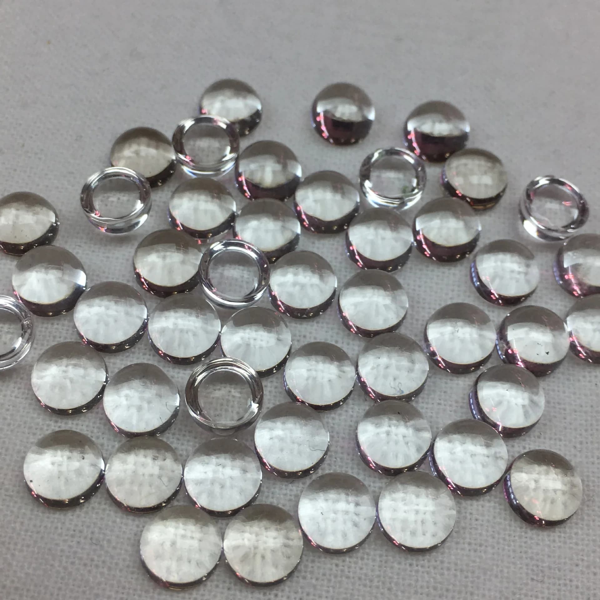 Wholesale 10pcs/pack Natural Clear Quartz Crystal Cabochon 4mm 6mm 8mm 10mm 12mm Round Gemstone Cabochon Ring Face For Jewelry