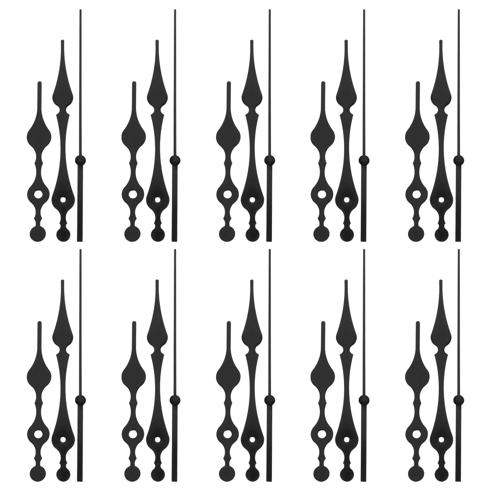 Set of 10 spare light hands for wall clocks, DIY repair kits, silent hands for watches.