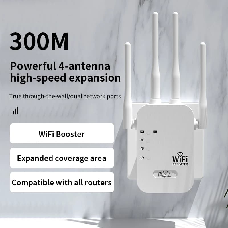 Amplificatore di segnale WiFi, amplificatore, extender di rete wireless, ripetitore, potenziatore di segnale, router, penetrazione delle pareti domestiche
