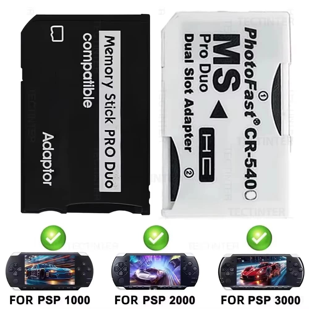 Memory Stick Pro Duo Adapter For PSP Card Reader New SD Card Single/Dual Slot Adapter For PSP1000 2000 3000 Console Accessories