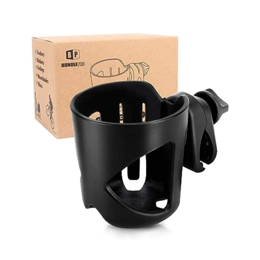 Stroller Cup Holder, Universal Drink Holder for Bikes, Trolleys or Walkers, Fits Most Cups
