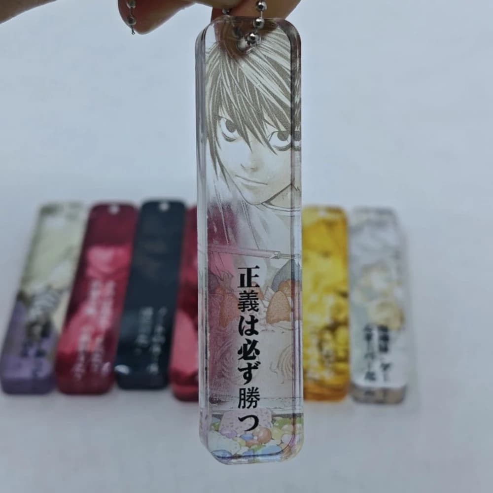 Anime Death Note Cosplay Yagami Light MisaMisa Keychain Acrylic Key Chain Backpack Decoration Keyring Halloween Props