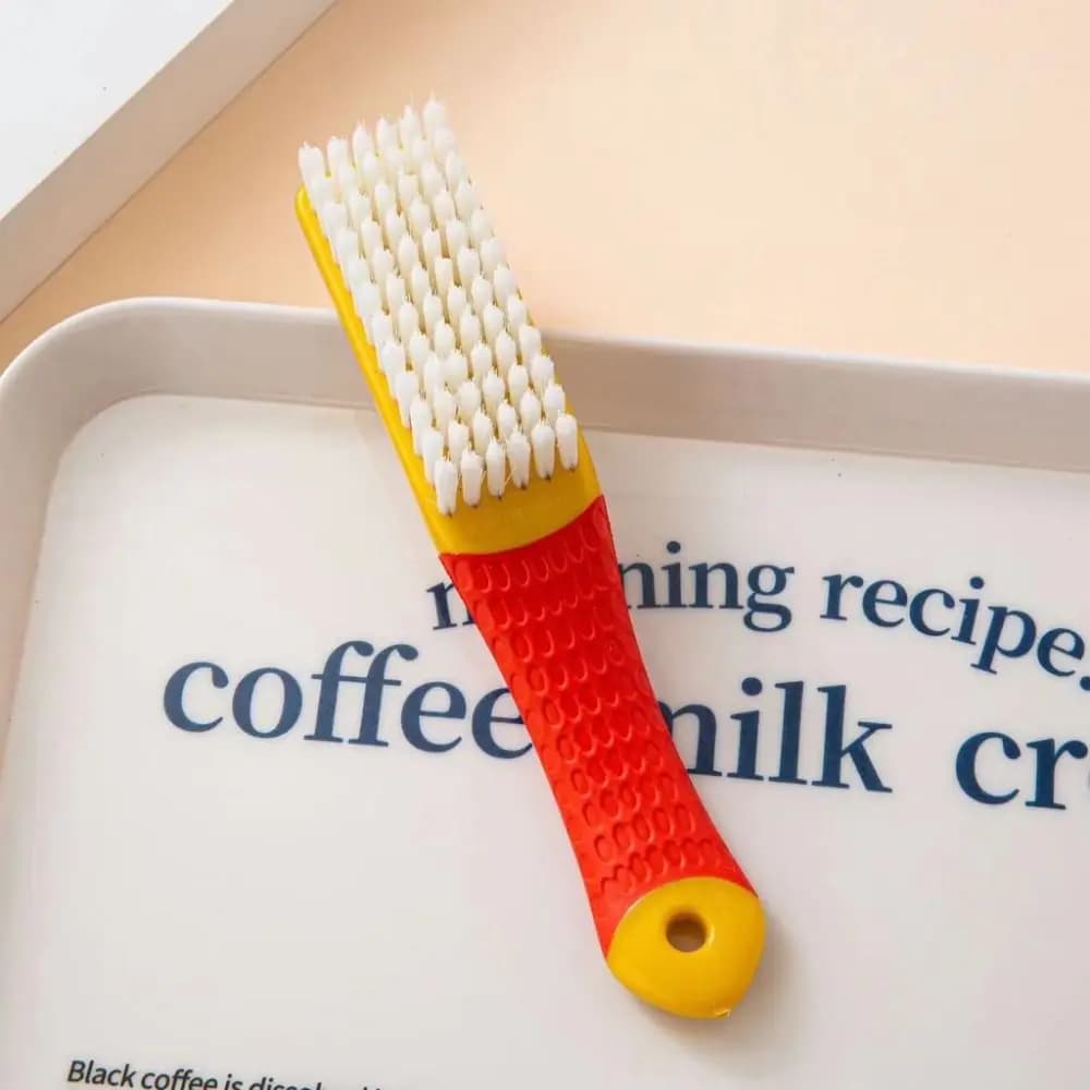 New Multipurpose Cleaning Brush Rubber Grip Household Cleaning Soft Bristled Brush Long Handle Shoe Brush