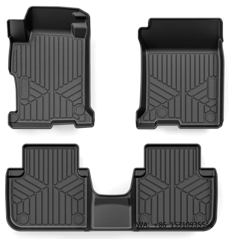 Custom Luxury Fashion Full Set 3Pcs All Weather 3D TPE Car Floor Mats Universal Vehicles Easy Clean Odorless InteriorAccessories