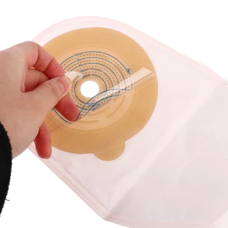 Sacchetti per colostomia Max Stoma sacchetti per stomia Color pelle da 60mm con gancio e anello per finestra posteriore sacca per stomia drenabile 10 pezzi