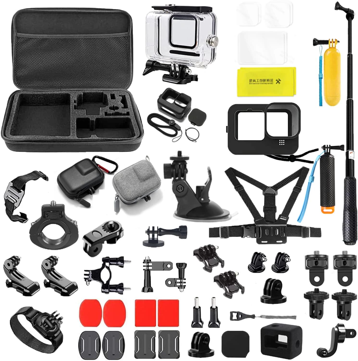 For GoPro accessory kit for Go Pro Hero 13 12 11 9 8 7 6 5 Black support for Yi 4k Mijia Sjcam Action Camera Case