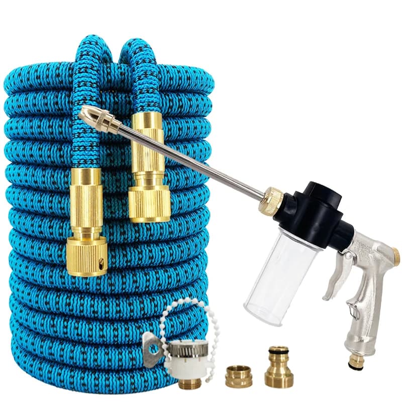 Tubo da Giardino Magico, Pistola Schiumogena con Asta Lunga in Metallo, Connettore 1/2, Tubo per Irrigazione, Accessori per Lavaggio Auto