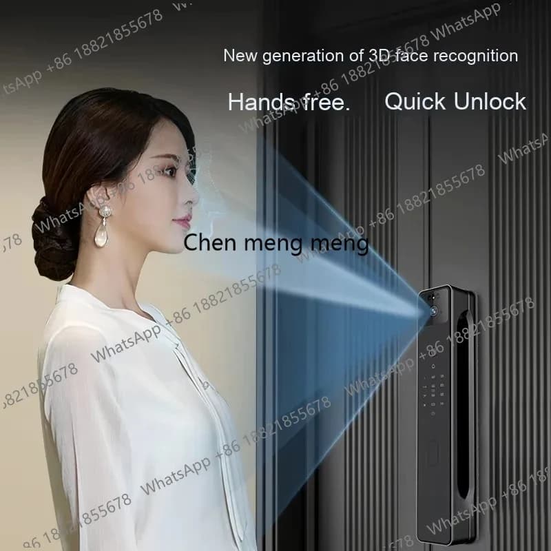 Serratura Intelligente per Porta con Impronta Digitale, Impermeabile, in Alluminio, con WiFi, Scheda Chiave e Funzione Master Switch