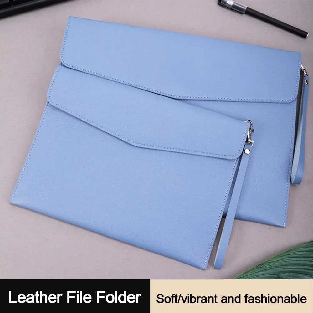 Organizzatore di documenti Custodia per documenti in pelle con manico Valigetta A4 A5 Cartella di file in pelle di grande capacità Ufficio scolastico