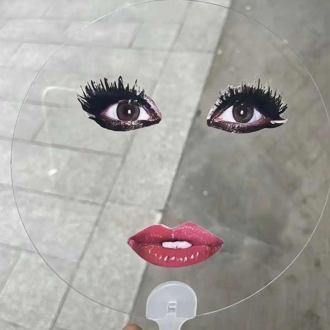 Fan per il trucco Gaga Star Pacchetto espressione concerto Ventilatore di supporto Compulsione trasparente Puntelli strani Regalo a sorpresa per signora