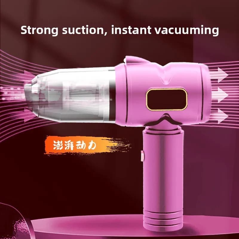 HUIBAOGE Car vacuum cleaner, handheld, high suction power, wireless charging, small vacuum cleaner for home and car use