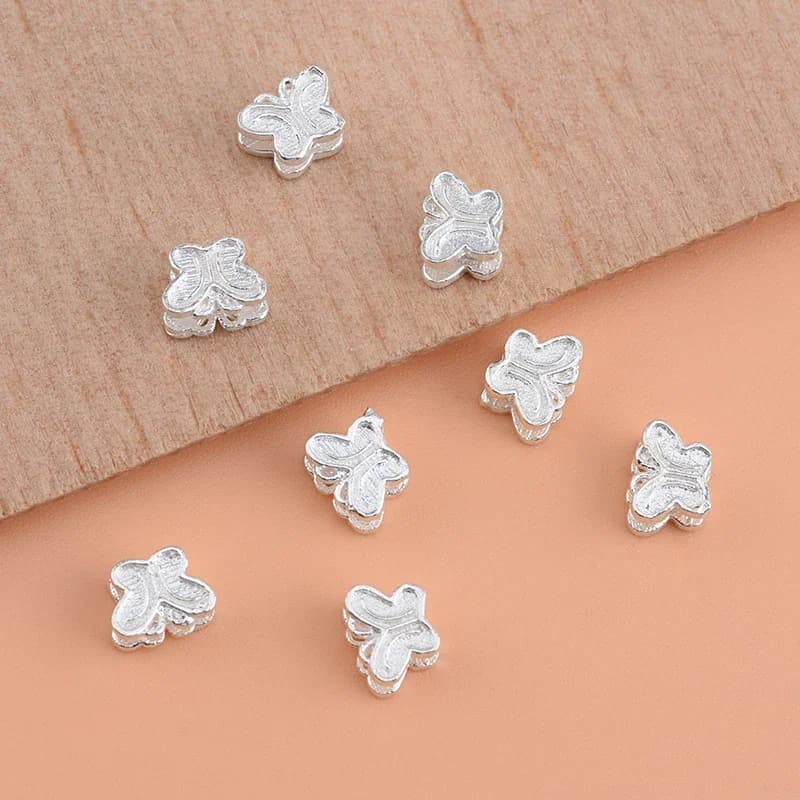 5PCS 925 sterling silver butterfly beads creativo fatto a mano fai da te perline materiale braccialetto accessori per le donne