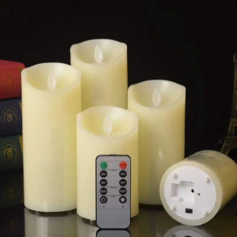 Lampada a lume di candela ricaricabile a LED senza fiamma, candele tremolanti lisce, con telecomando timer, decorazione da tavolo per feste, bar di casa