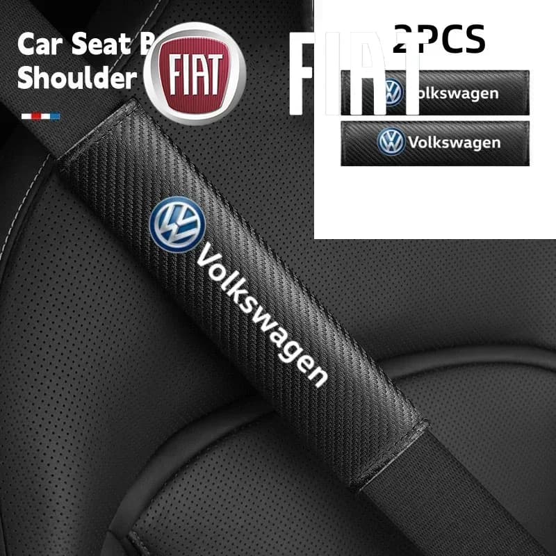 2 Pezzi Copri Cintura di Sicurezza Auto in Fibra di Carbonio, Protezione per Spalla per Volkswagen VW Golf Polo Tiguan Passat Touareg Magotan Touran