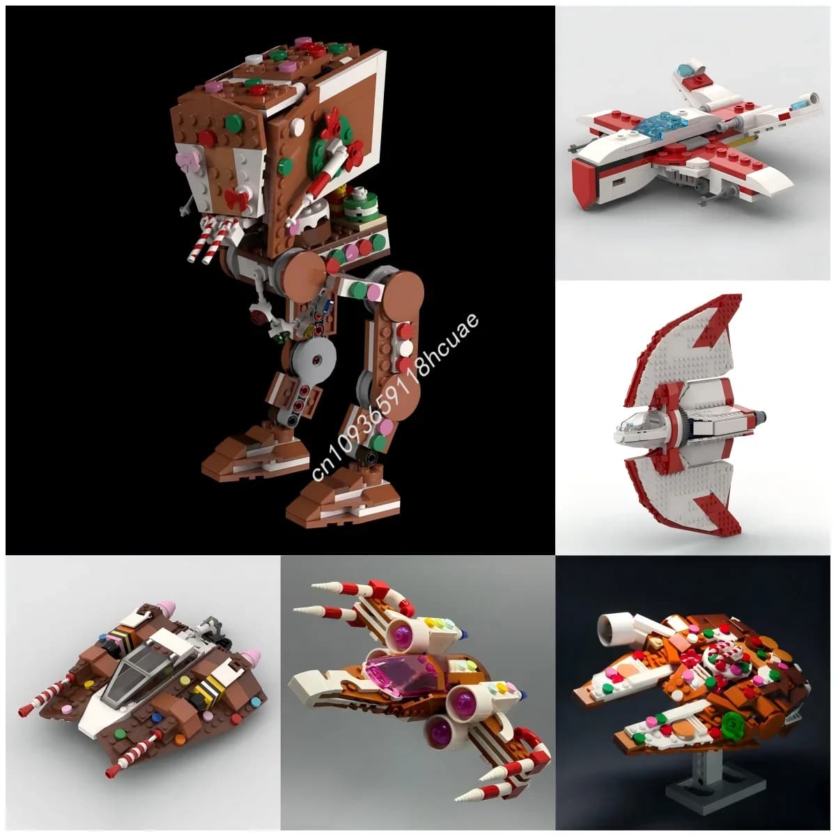 Nuovo Pan di Zenzero AT-ST Millennium Falcon Snowspeeder Rebel Fighter Modello Building Blocks Assemblaggio Fai Da Te Giocattoli Per Bambini Regali Di Natale