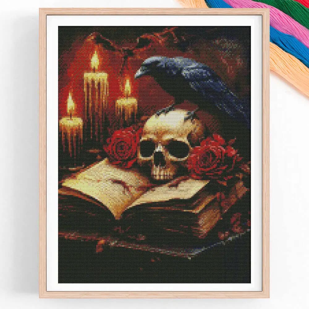 Full Embroidery 11CT Cotton Cross Stitch Eagle Skull Bat Rose Flower New Arrivals 2025 Home Decoration Wall Decor Craft Kit
