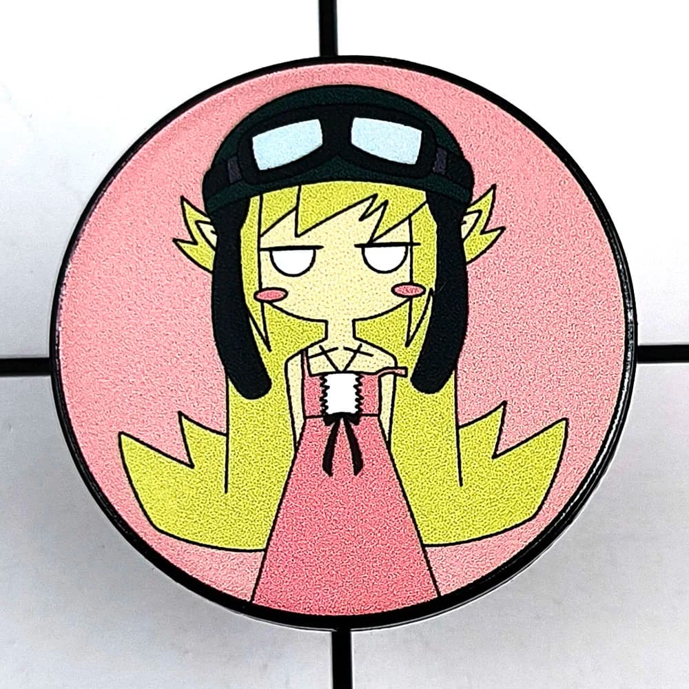 Bakemonogatari Oshino Shinobu Brooch Classic Cartoon Character Enamel Pin Anime Peripheral Circular Badge Backpack Decoration