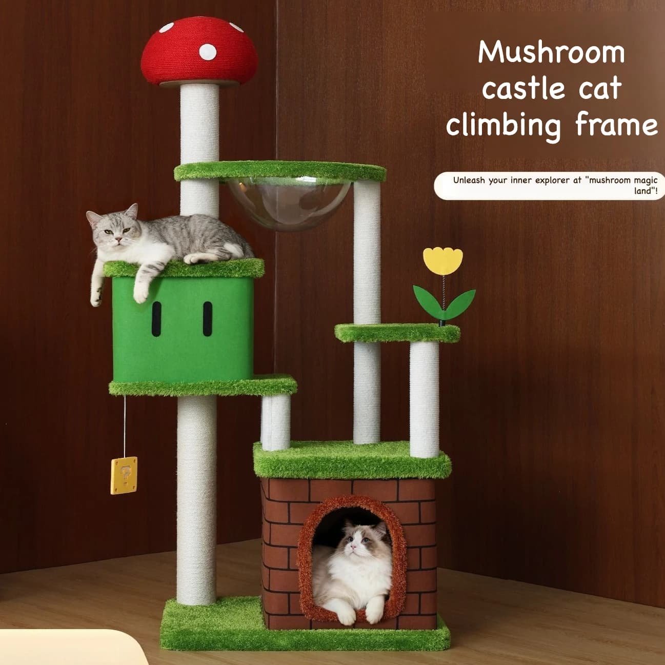 AllinOne Cat Tree with Cat Cave Bed SpaceSaving Tree Hole Design Scratching Board Multi-Level Climbing Tower for All Seasons