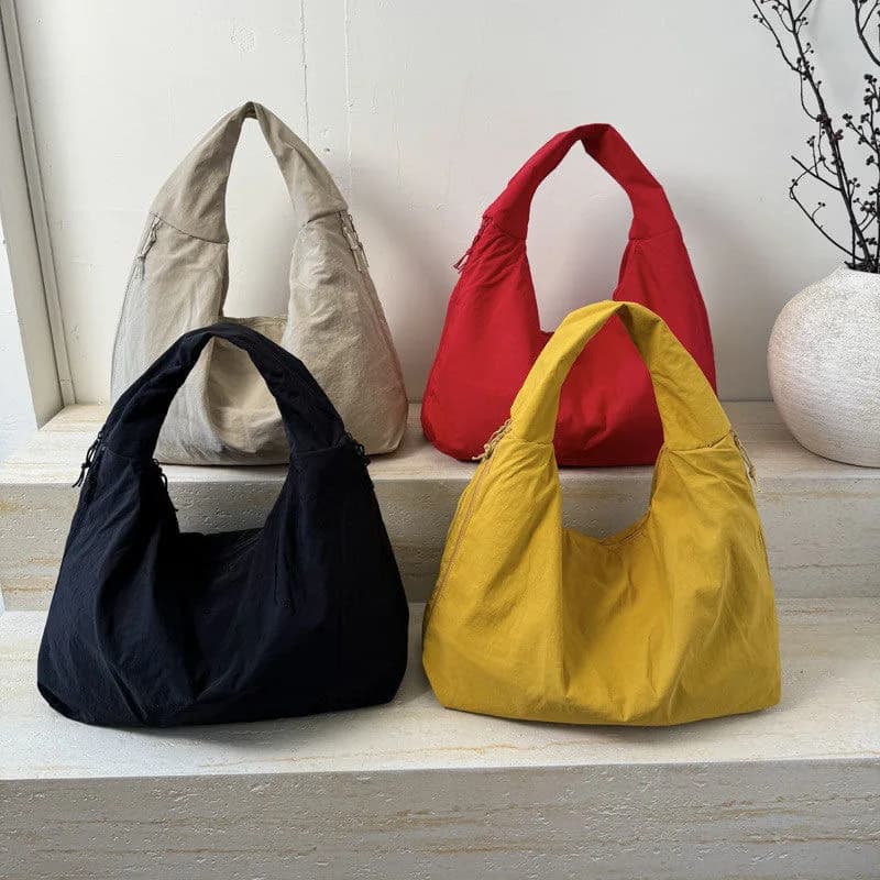 Ultralight Orig Canvas Bag Japanese Women's Tote Bag Sle Shoulder Bag for students of large folded pure color