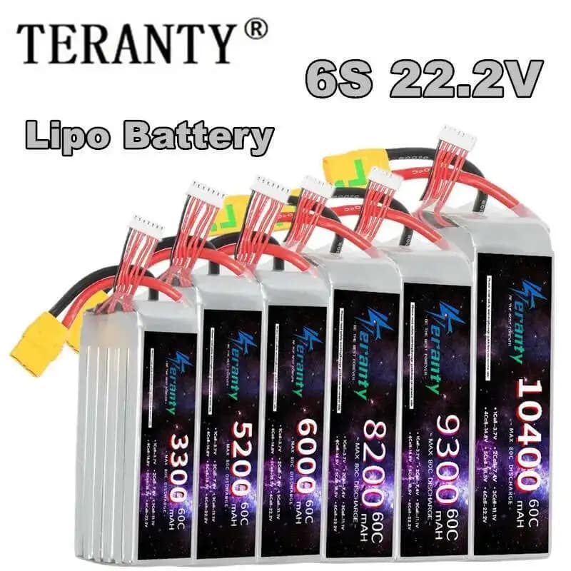 TERANTY 6S Lipo Battery 22.2V 1800/2600/2800/3300/4200/5200/6000/6800/7800/8800/10400mAh For RC Auto Drone Quadcopter Boat