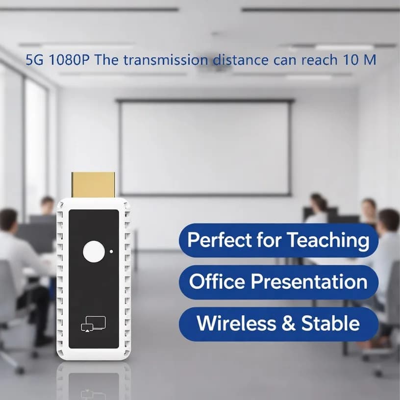 10M Range Wireless Display Receiver 5G Screen Mirroring Dongle HDMI-Compatible Adapter for Monitor Projector Tablet Windows