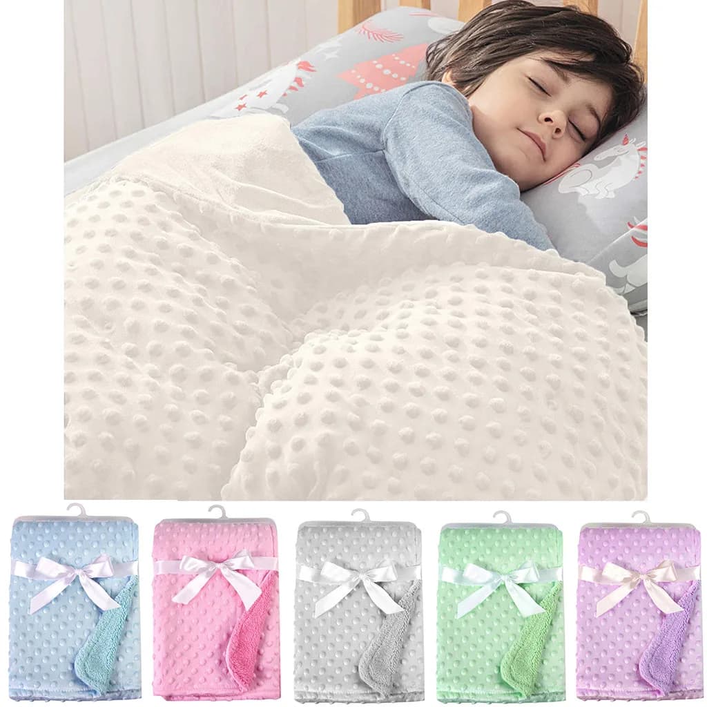 Primavera Coperta per bambini Calda doppio strato Swaddle Wrap Neonato Termico Morbido pile Asciugamano da bagno Passeggino Coperta Sacco a pelo 70X100