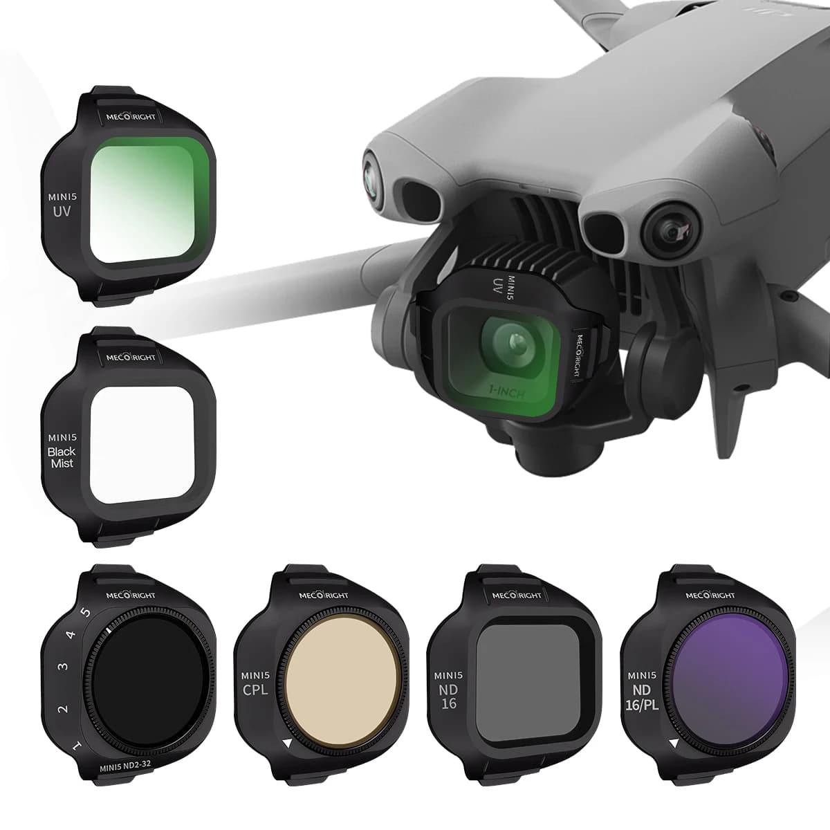 Mecoright Si applica DJI Mini5 Pro Set di filtri UAV UV CPL ND8/16/32/64 NDPL Kit notturno Polarizzatore Obiettivi per fotocamera Set di accessori per droni