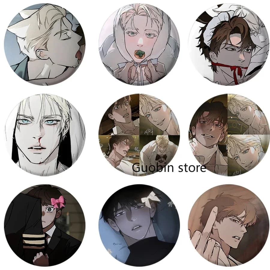 58mm Coreano Pop Comics Codename Anastasia Pulsante Pin BL Anime Taekjoo e Zhenya Spilla Distintivo Borsa Accessori Ventole Raccogliere