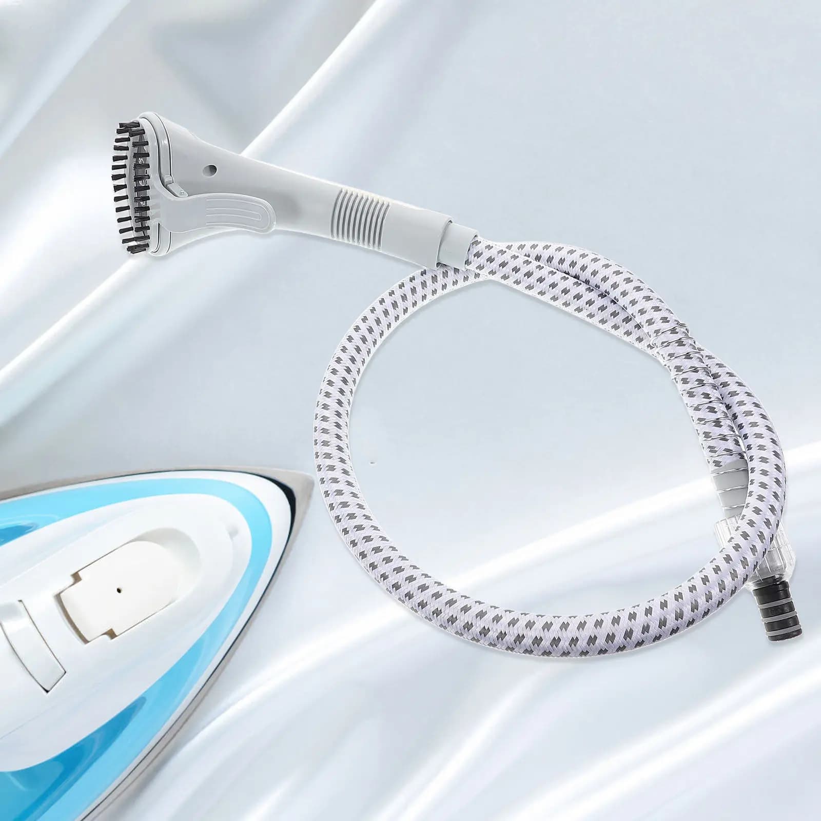 Replacement Steam Hose for Clothes Steamer Universal Fit Plastic Tube with Brush Attachment Efficient Heat Conduction Long Term