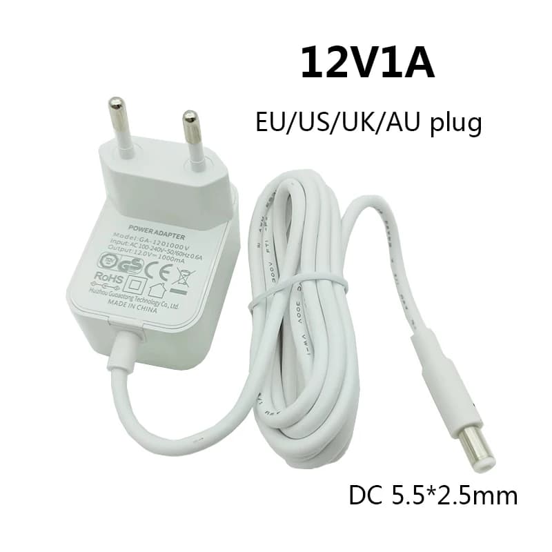 Alimentatore switching bianco 12 Volt 12 V Alimentatore switching bianco 12 V 1000 mA Spina UK 1a 1 amp Adattatore di alimentazione universale EU US AU Adattatore AC DC