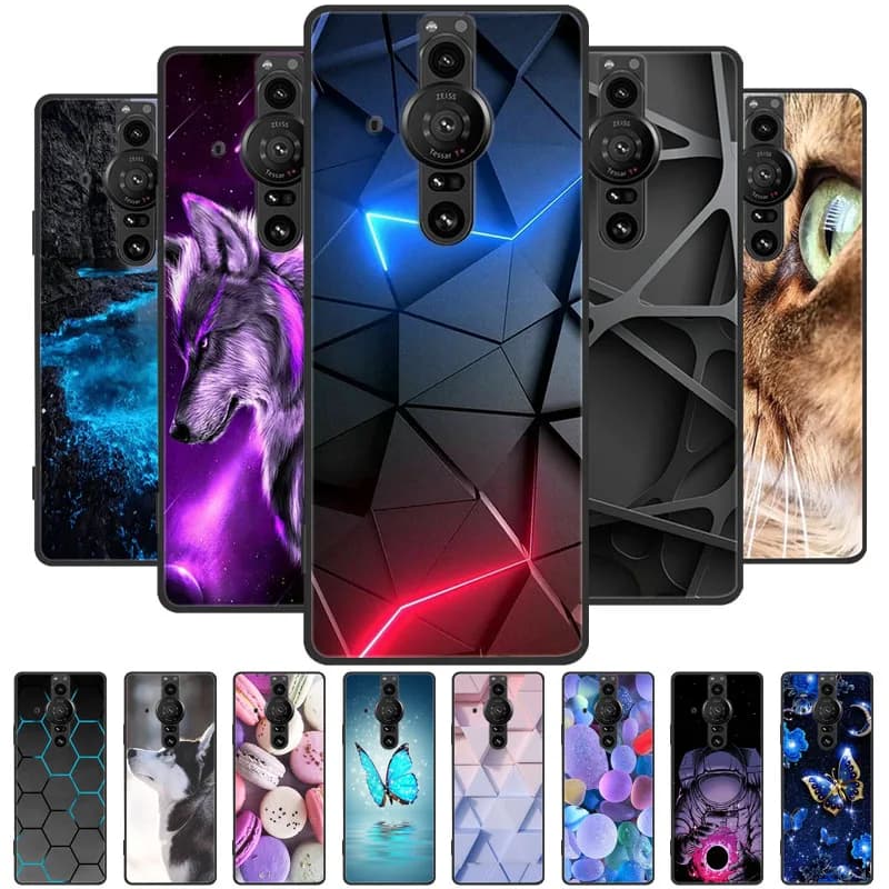 Per Sony Xperia Pro I Custodia Cover Antiurto Custodia morbida in silicone per Sony Xperia Pro I Pro-I Paraurti nero coque XperiaProI XQ-BE62