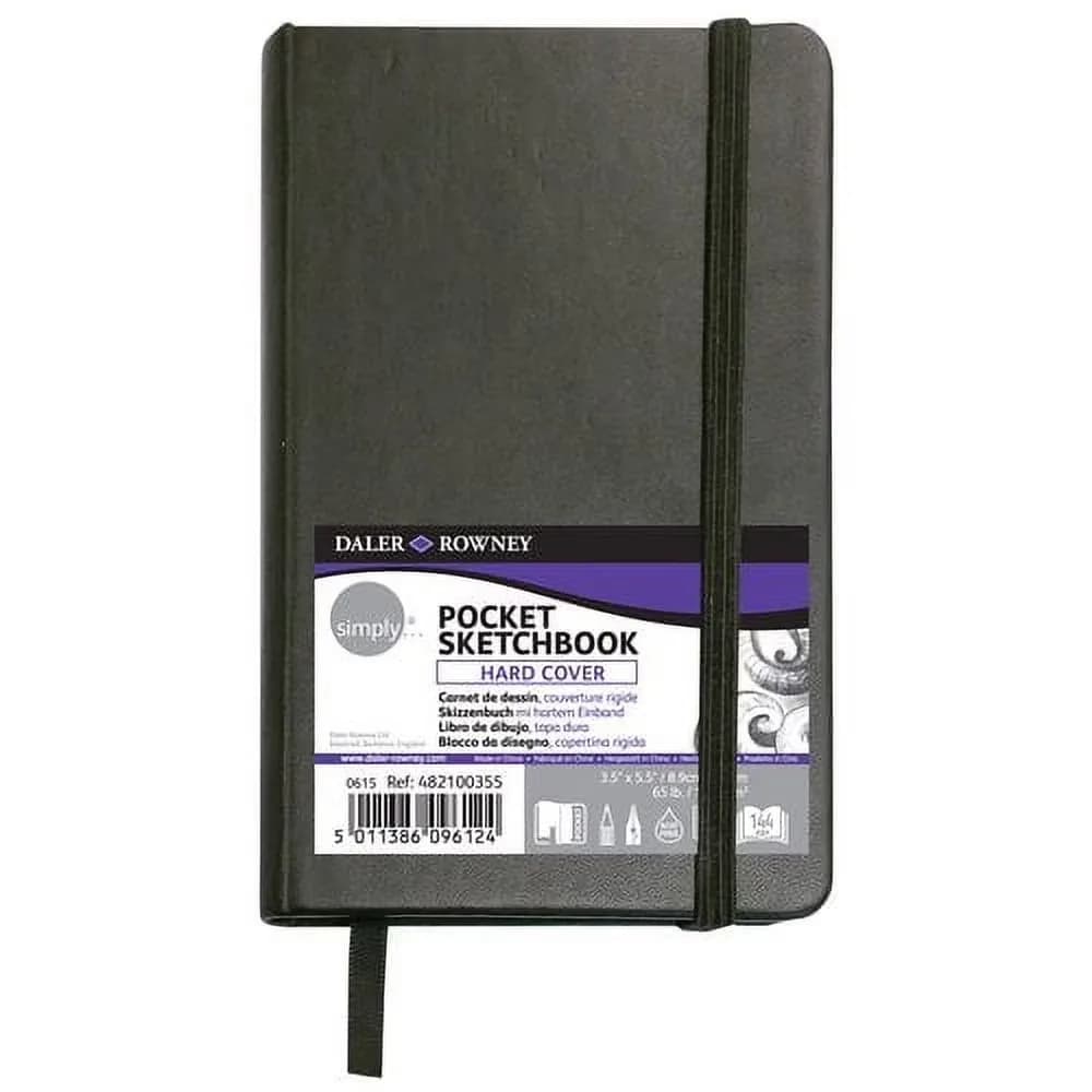 Soft White Paper Sketchbook with Black Hardcover 144 Pages 3.5 x 5.5 Inches 100gsm for Drawing Writing Journaling