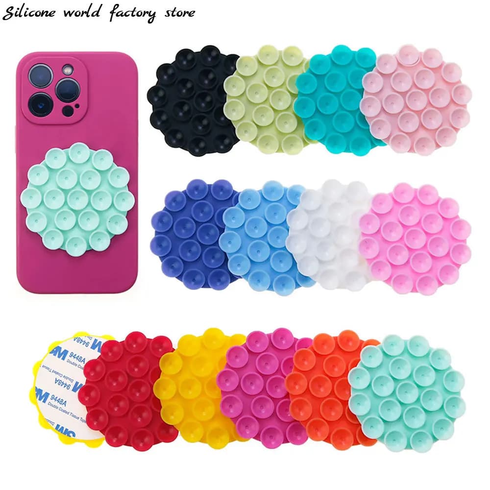 Silicone World Round Silicone Suction Cup Silicone Fixing Brace for mobile phone Support for Car Phone Case Support Anti-slip Pad Fixed