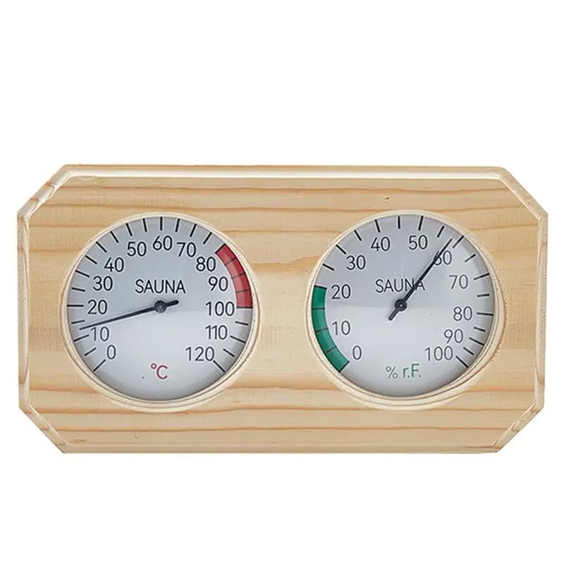 ABGR-Wood Thermometer And Hygrometer Dual Temperature And Humidity Gauge For Sauna Rooms