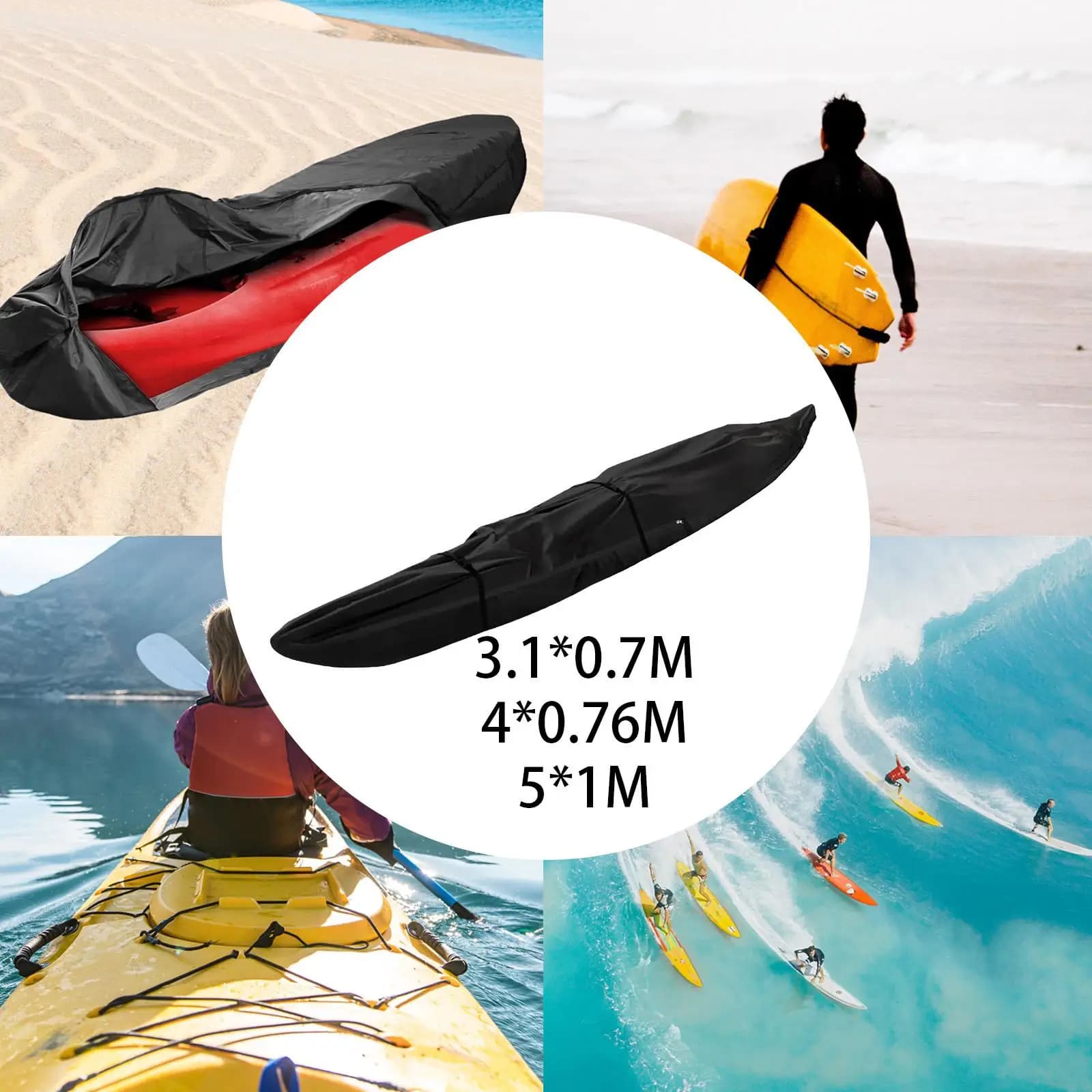 Copertura impermeabile per kayak, accessori per copertura paddle board, comoda con protezione con cerniera per riporre kayak per viaggi sportivi