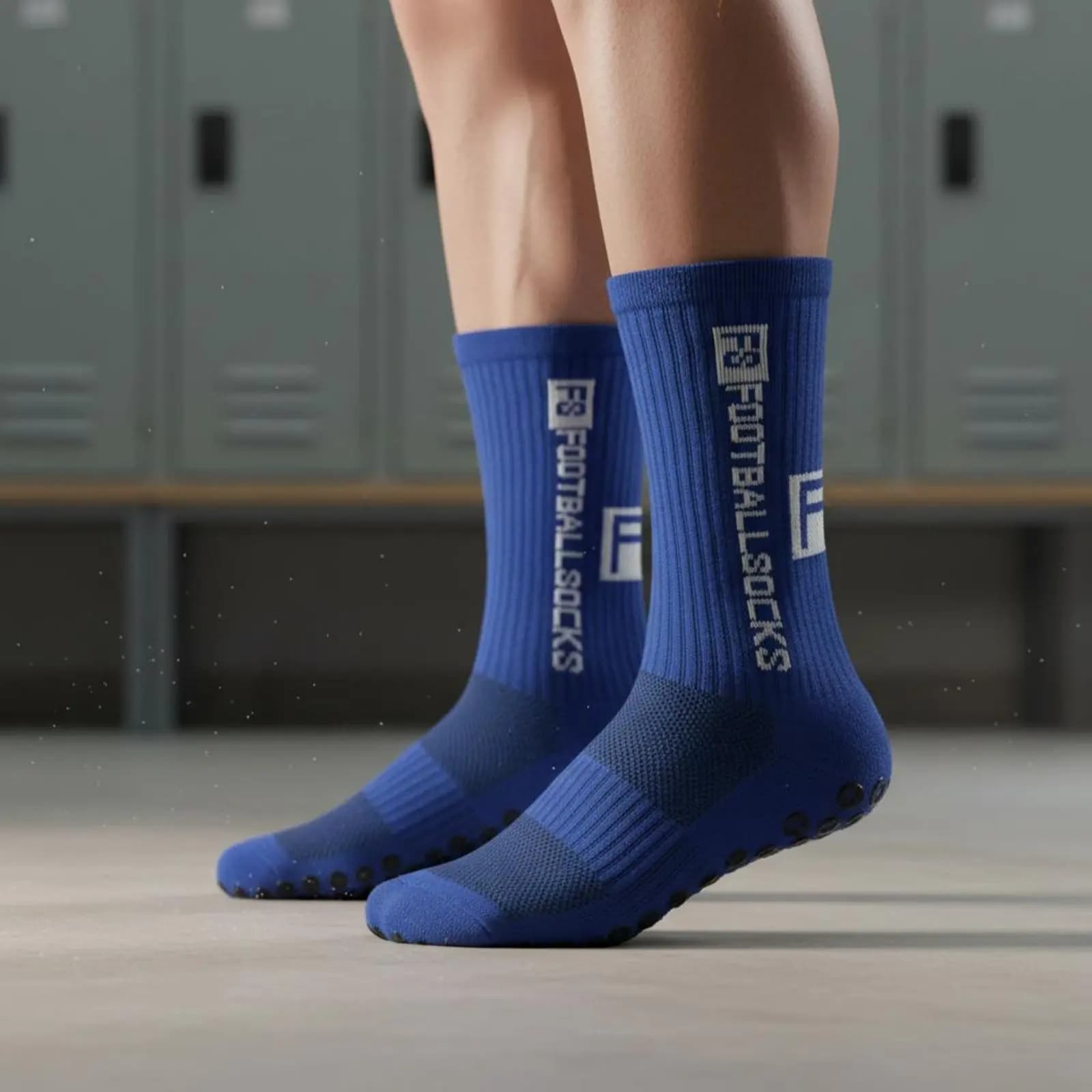 Calzini da calcio antiscivolo con fondo in spugna, calzini sportivi elasticizzati e traspiranti per giovani