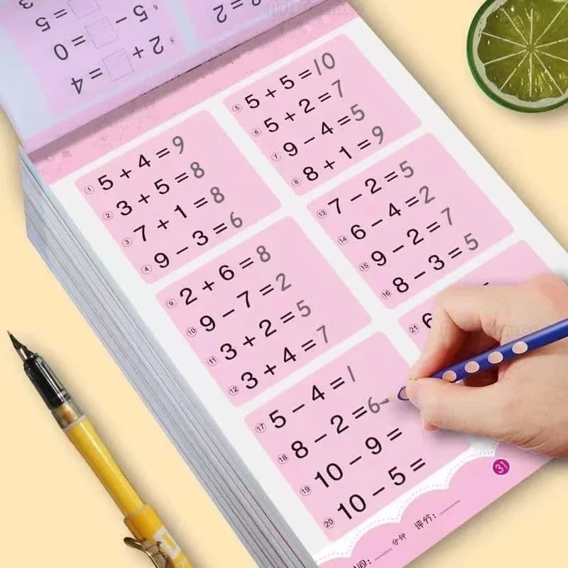 0-100 addizione e sottrazione apprendimento matematica scrittura a mano pratica libri 95 pagine quaderni aritmetica 3-6 studenti delle scuole