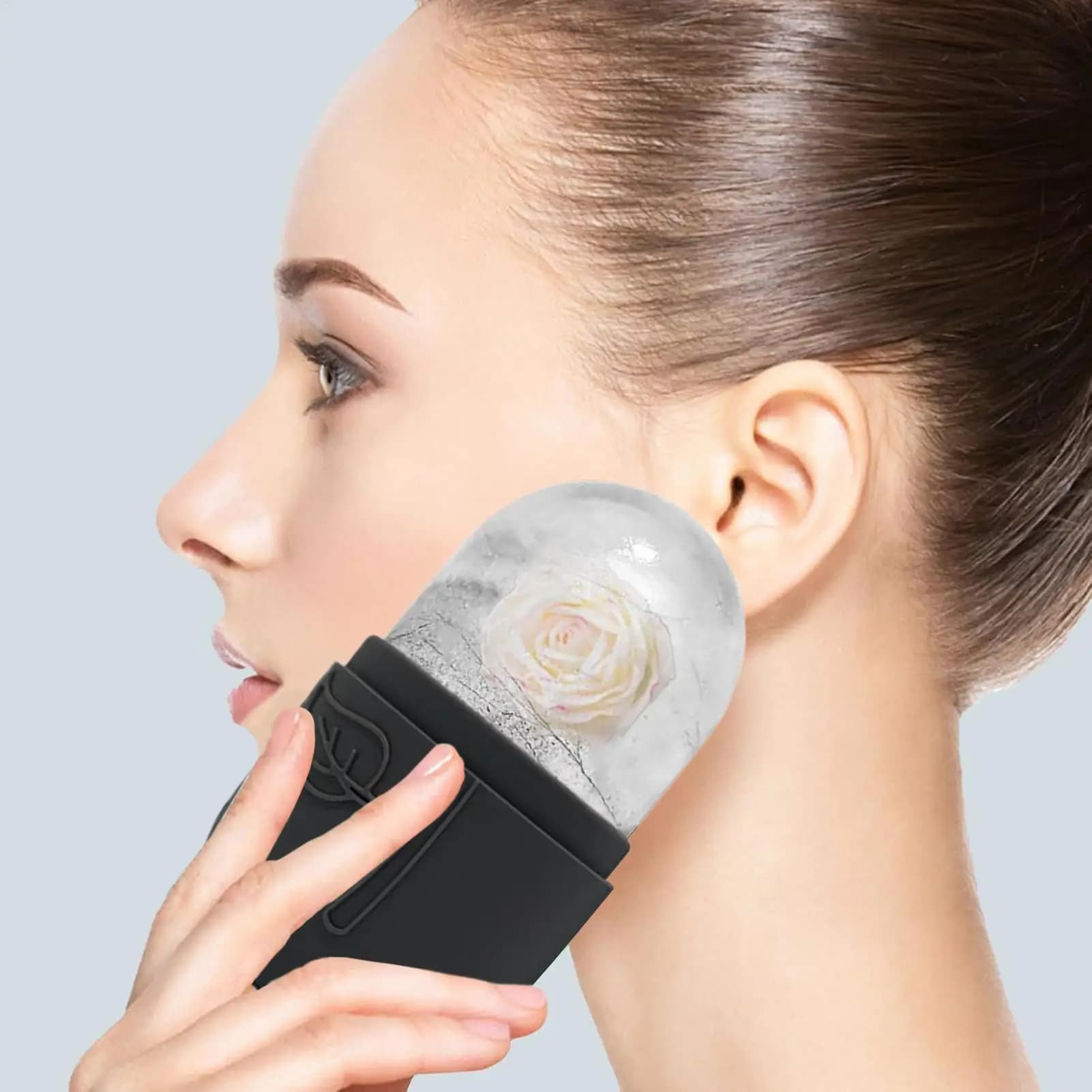Rullo di ghiaccio per il viso Massaggiatore freddo lenitivo per il viso Rassodante Rilassamento del viso Rullo di ghiaccio Stampo per cubetti di ghiaccio in silicone per bellezza da viaggio