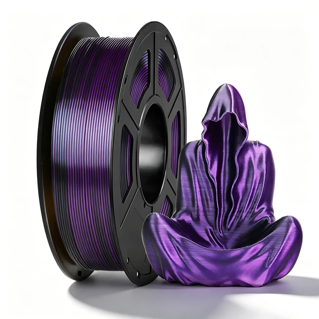 PLA silk black purple Filament 250g Two tone 3D Printer Filament 1.75mm Dimension Accuracy +/- 0.02mm PLA silk black purple 3D Printing Filament Independent vacuum packaging